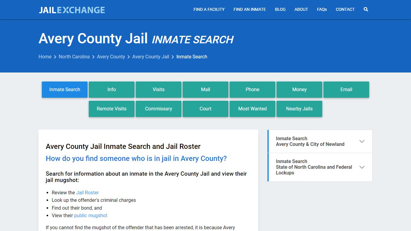 Inmate Search: Roster & Mugshots - Avery County Jail, NC