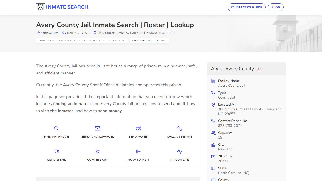 Avery County Jail Inmate Search | Roster | Lookup